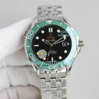 2021 New Swiss Omega Seamaster Diver 300m Black Dial Green Ceramic Bezel TW Factory Watch